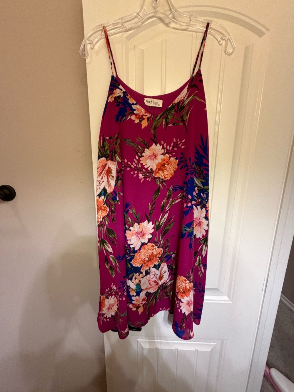 Hot Pink Floral Tank Dress